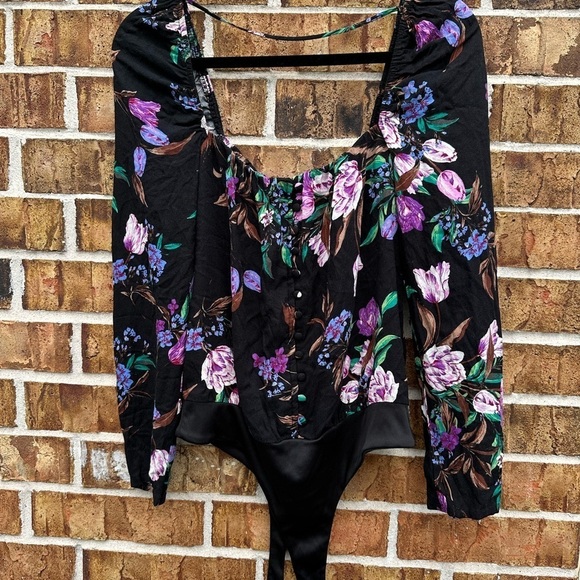 AFRM Tops - AFRM Floral Black Blouse